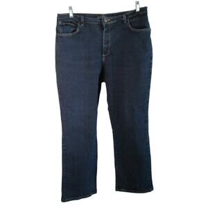 Lee Women's Petite Relaxed Fit Mid Rise Straight Leg Dark  Blue Jeans Size 16P